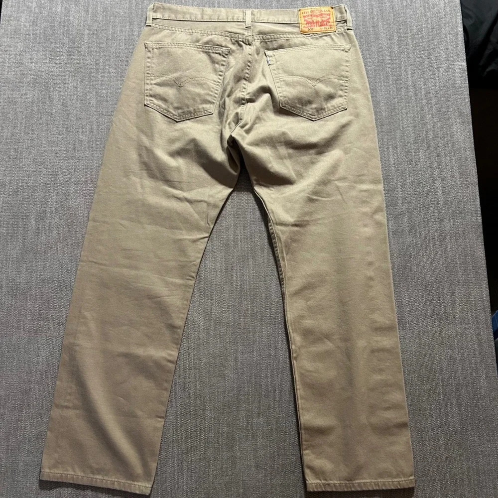 Levi's 505 Regular Fit Pants Mens 36x30 Tan Khaki Straight Leg Cotton Twill
